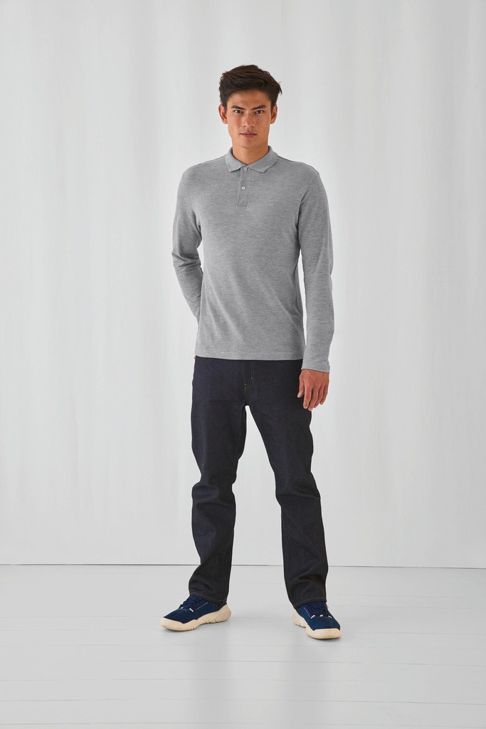 [CGPUI12-Orange-S] Polo homme ID.001 manches longues (CGPUI12) (Orange, S)