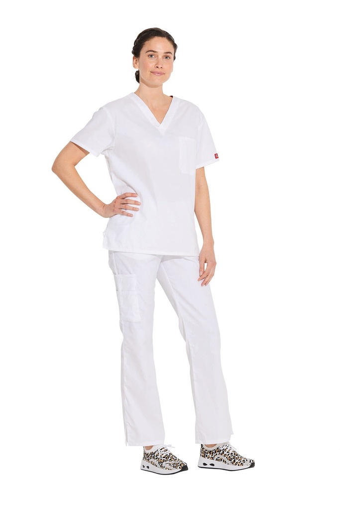 [DKE83706-Black-S] Haut col V unisexe (DKE83706) (Black, S)