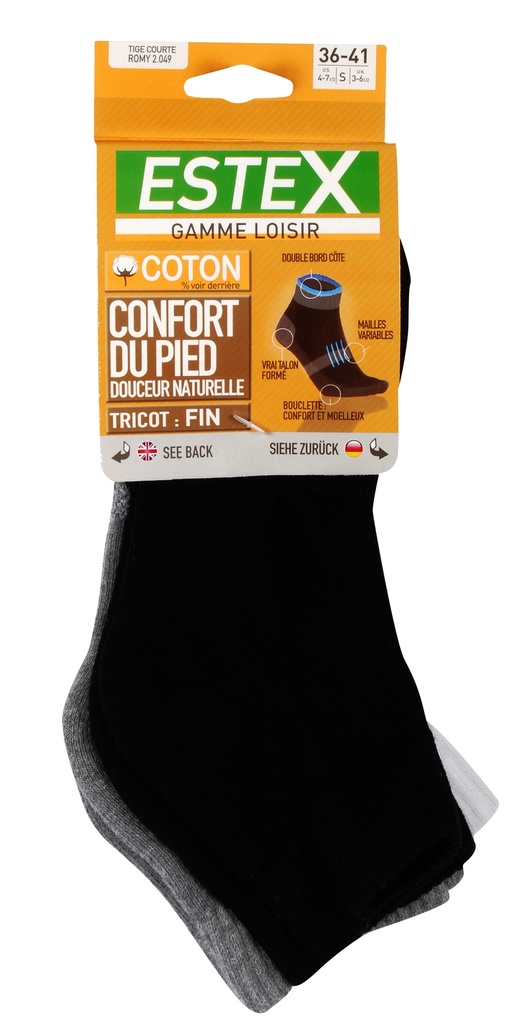 Chaussettes courtes Romy Pack de 3 paires (ES2049)