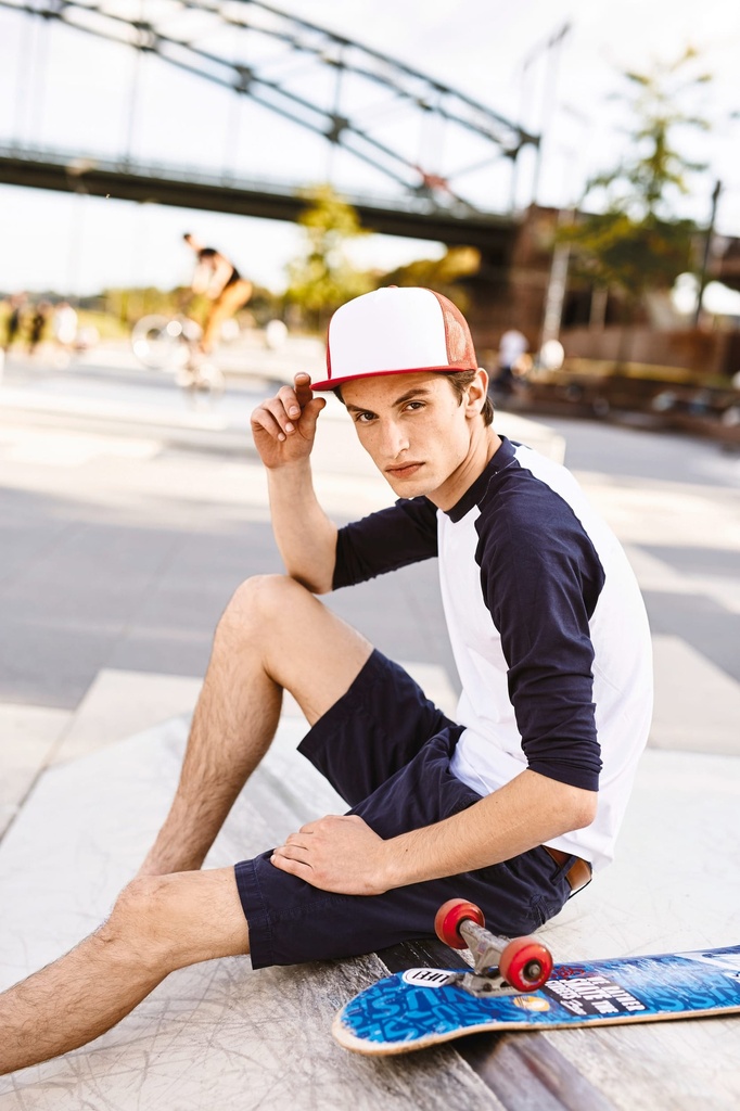 [FL6005FW-Black / white / back-One size] Casquette foam trucker (FL6005FW) (Black / white / back)