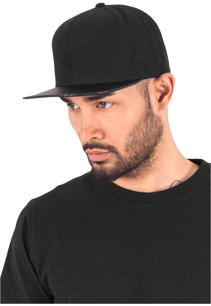 [FL6089CA-Black / carbon-One size] Casquette carbon snapback (FL6089CA)