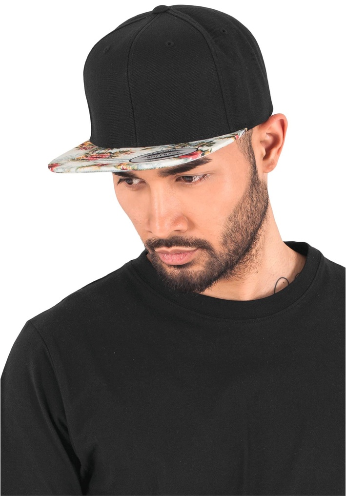 [FL6089F-Red-One size] Casquette floral snapback (FL6089F) (Red)