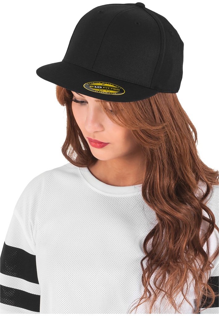 [FL6210-Black-S/m] Casquette Premium 210 Fitted (FL6210) (Black, S/m)
