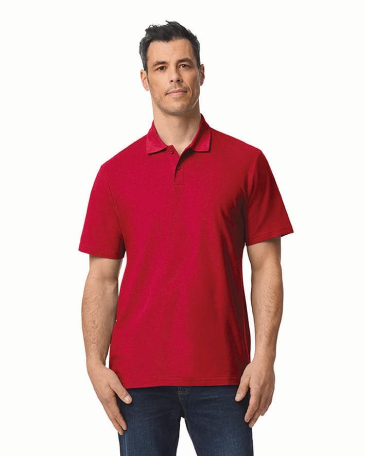 [GI64800-Black-S] Polo Homme Softstyle Double Piqué (GI64800) (Black, S)