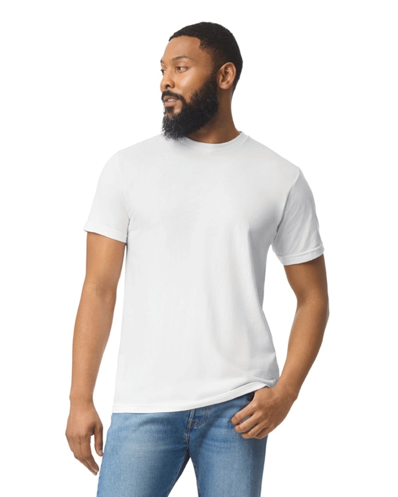 [GI67000-White-S] T-shirt homme softstyle CVC (GI67000) (White, S)