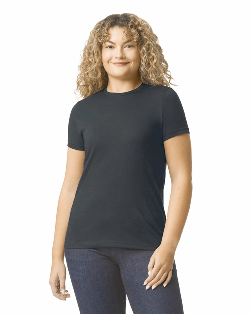 [GI67000L-White-S] T-shirt femme softstyle CVC (GI67000L) (White, S)