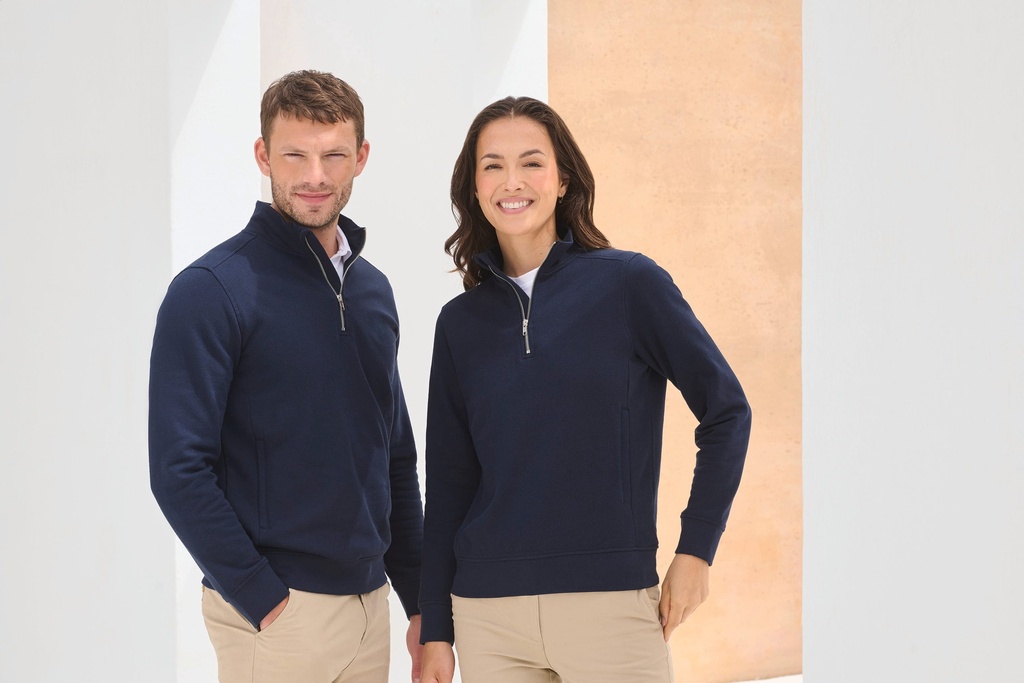 Sweat-shirt col zippé unisexe (H842)