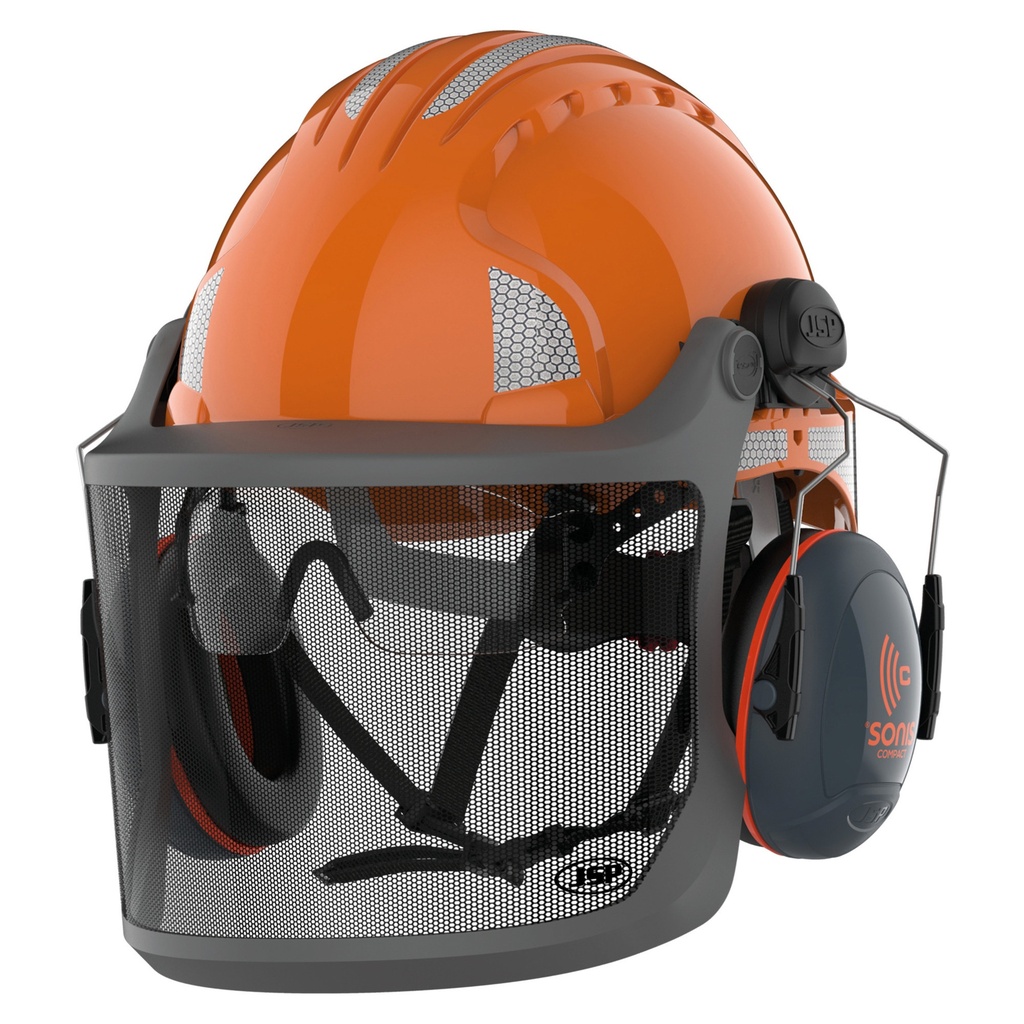 [JSAKE24A-Orange-One size] Casque forestier EVOGuard™ M3 avec coquilles Sonis Compact (JSAKE24A)