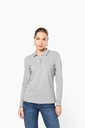 Polo maille piquée manches longues femme (K281)