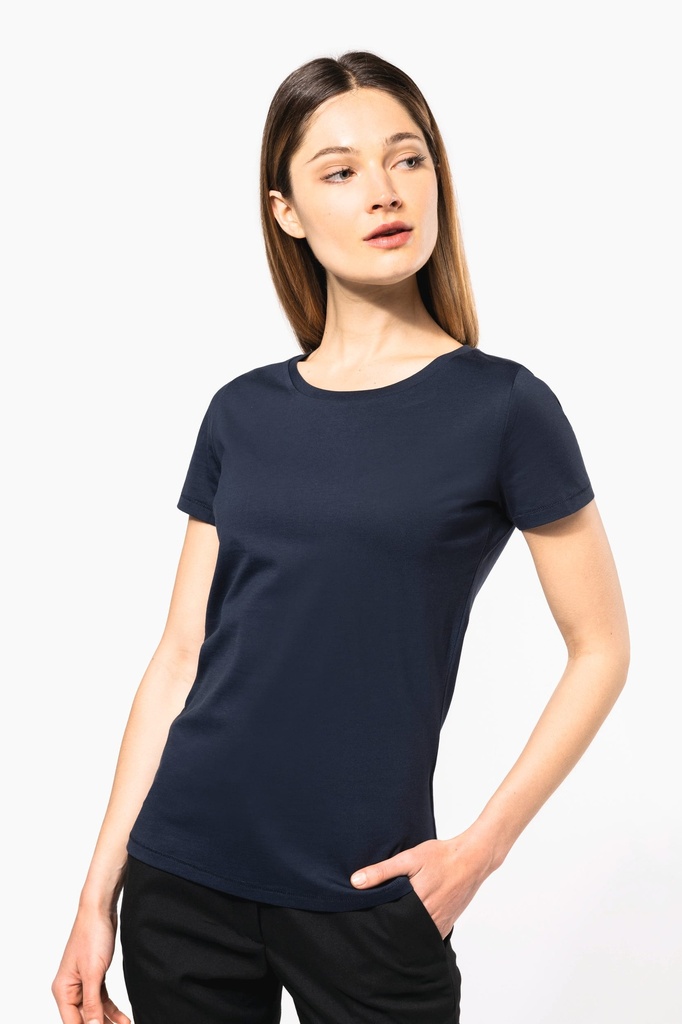 [K3001-Grey heather-S] T-shirt Supima® col rond manches courtes femme (K3001) (S)