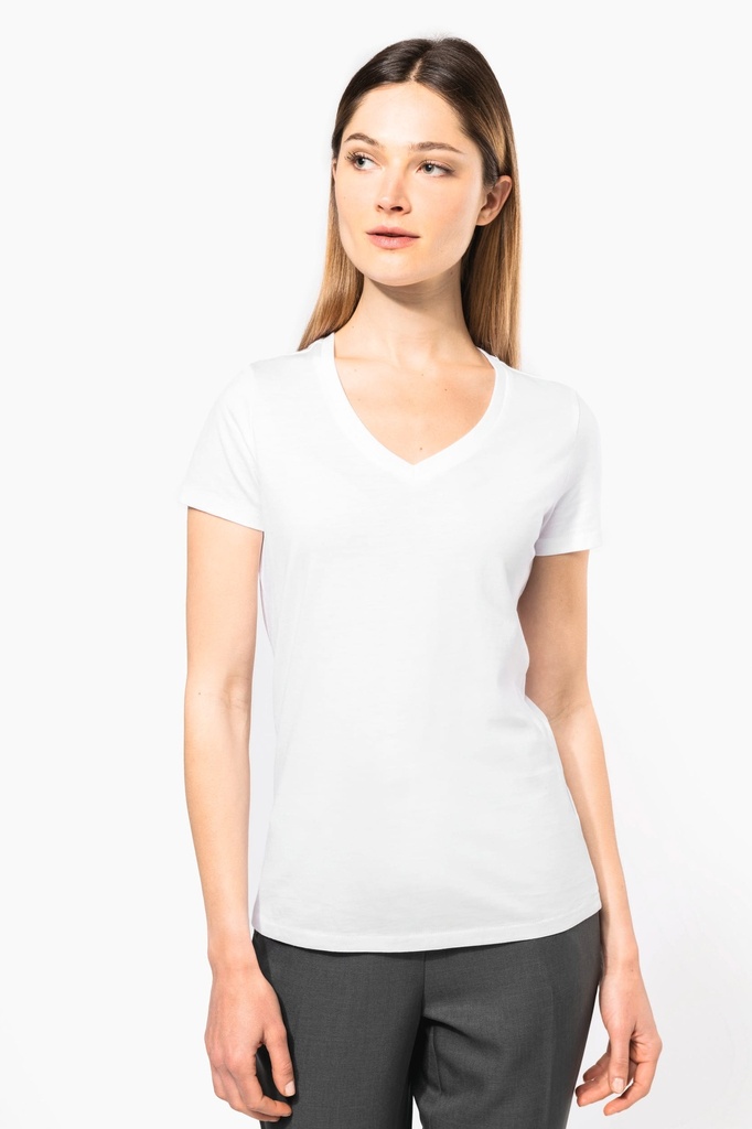 T-shirt Supima® col V manches courtes femme (K3003)