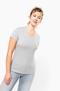 T-shirt col V manches courtes femme (K3015)