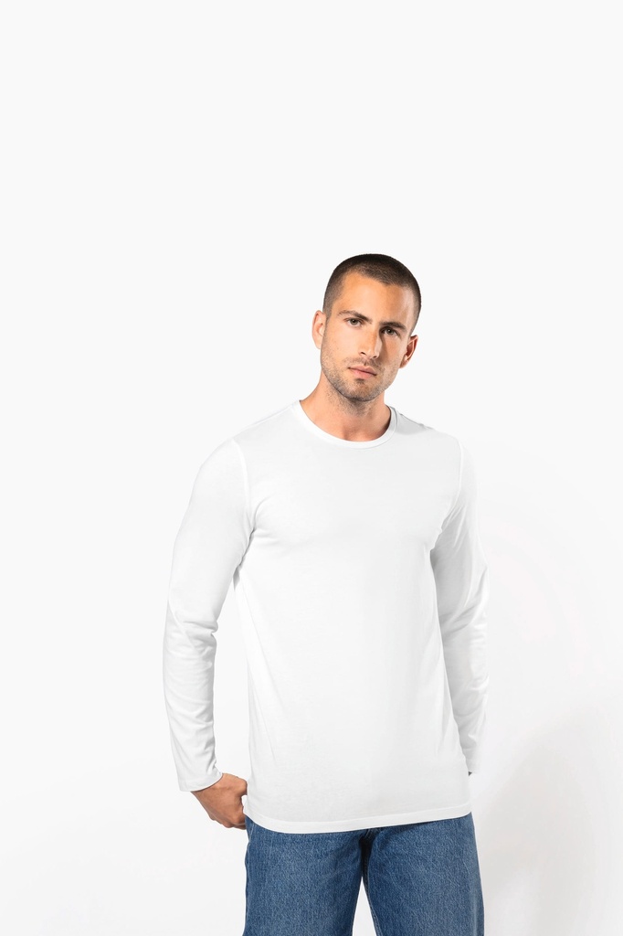 T-shirt col rond manches longues homme (K3016)