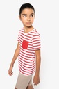 T-shirt rayé marin avec poche manches courtes enfant (K379)