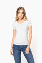 T-shirt Bio col à bords francs manches courtes femme (K399)