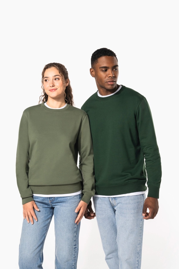 [K4040-Orange-S] Sweat-shirt recyclé col rond unisexe (K4040) (Orange, S)