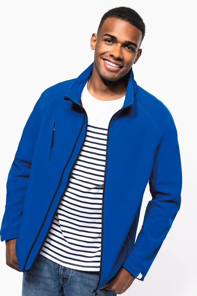 [K413-Black-S] Veste softshell à capuche amovible homme (K413) (Black, S)