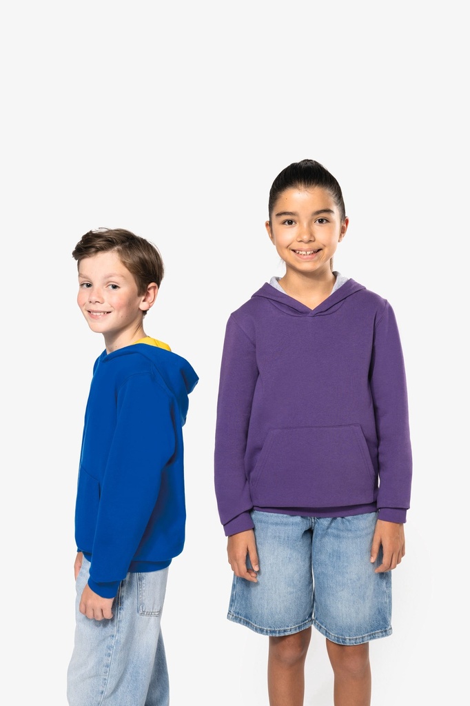 Sweat-shirt capuche contrastée enfant (K453)