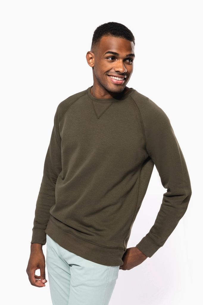 Sweat-shirt Bio col rond manches raglan homme (K480)