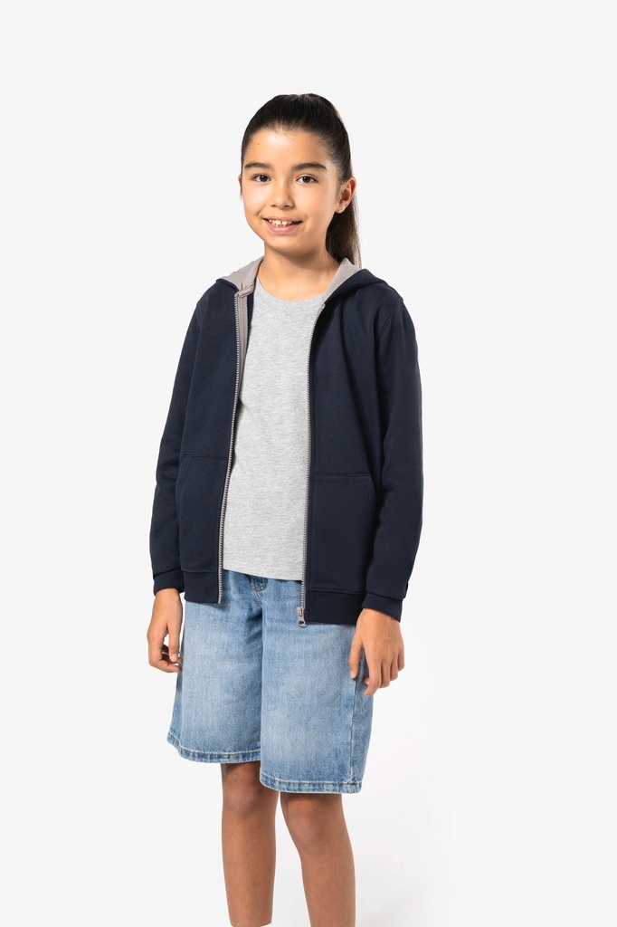 Sweat-shirt zippé capuche enfant (K486)