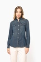 Chemise denim manches longues femme (K518)
