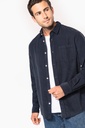 Chemise manches longues en velours homme (K599)