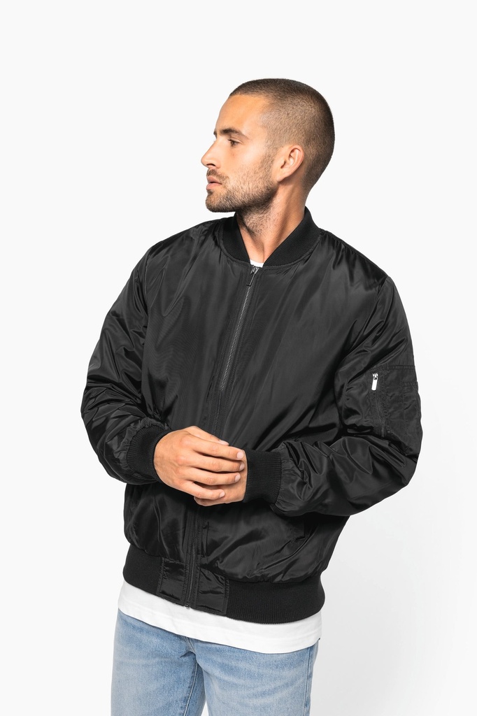 [K6122-Black-S] Blouson bomber homme (K6122) (Black, S)