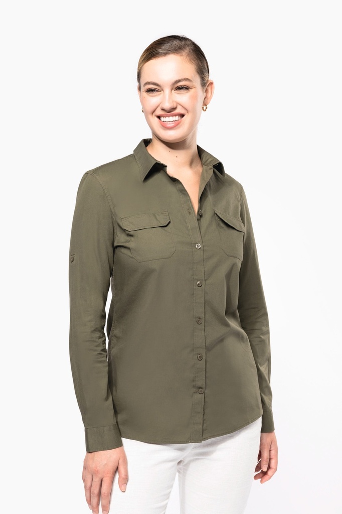 Chemise safari manches longues femme (K591)