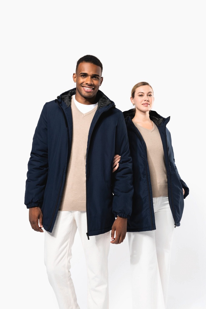 [K6152-Black-S] Parka à capuche recyclée unisexe (K6152) (Black, S)