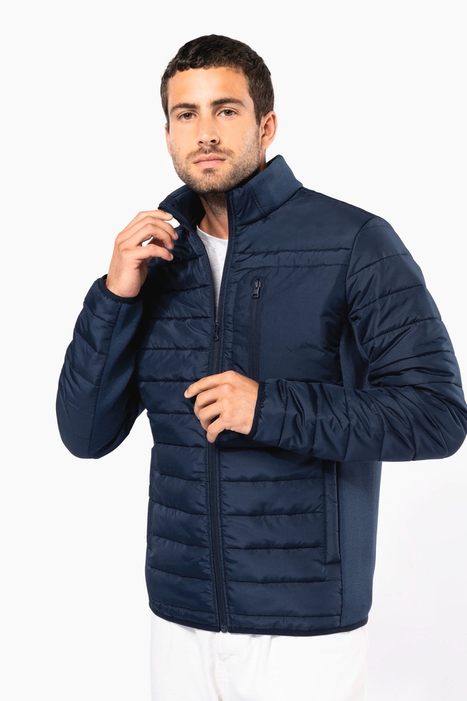 [K6171-Black / dark grey heather-S] Veste bi-matière homme (K6171) (Black / dark grey heather, S)