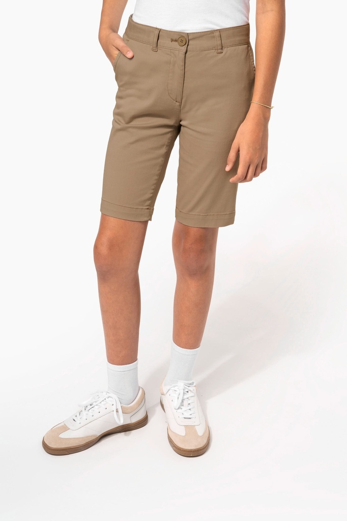 [K7008-Dark grey-5 ans] Bermuda chino fille (K7008) (Dark grey, 5 ans)