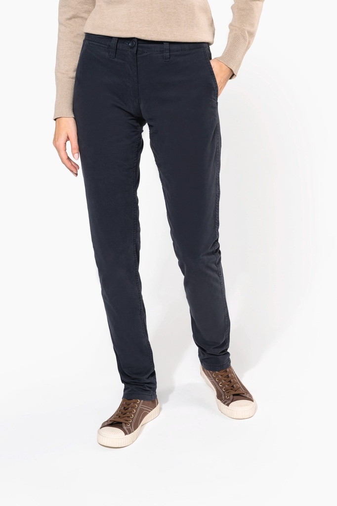 [K741-Black-34 fr] Pantalon chino femme (K741) (Black, 34 fr)