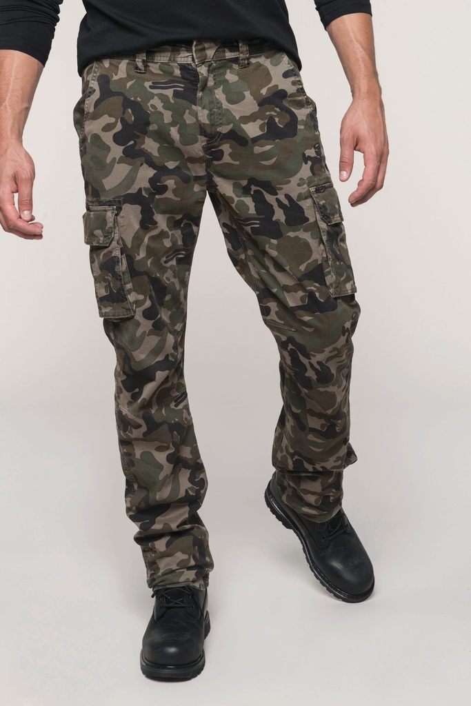 [K744-Black-36 fr] Pantalon multipoches homme (K744) (Black, 36 fr)
