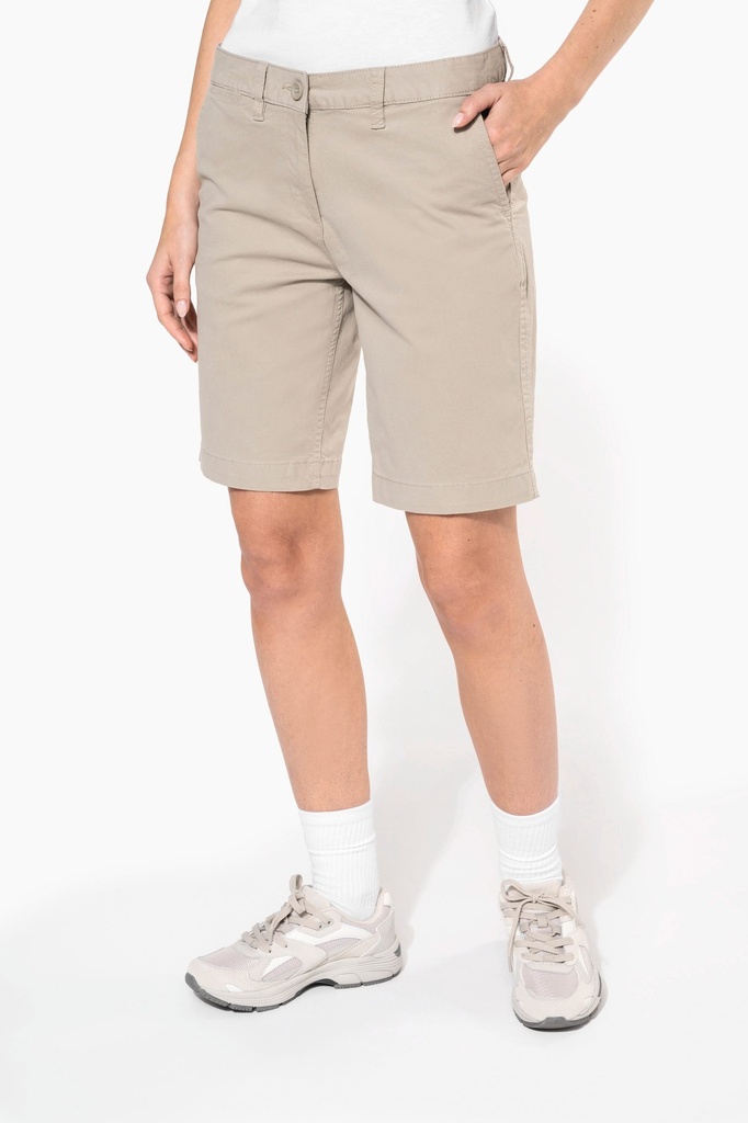 [K751-Black-34 fr] Bermuda chino femme (K751) (Black, 34 fr)