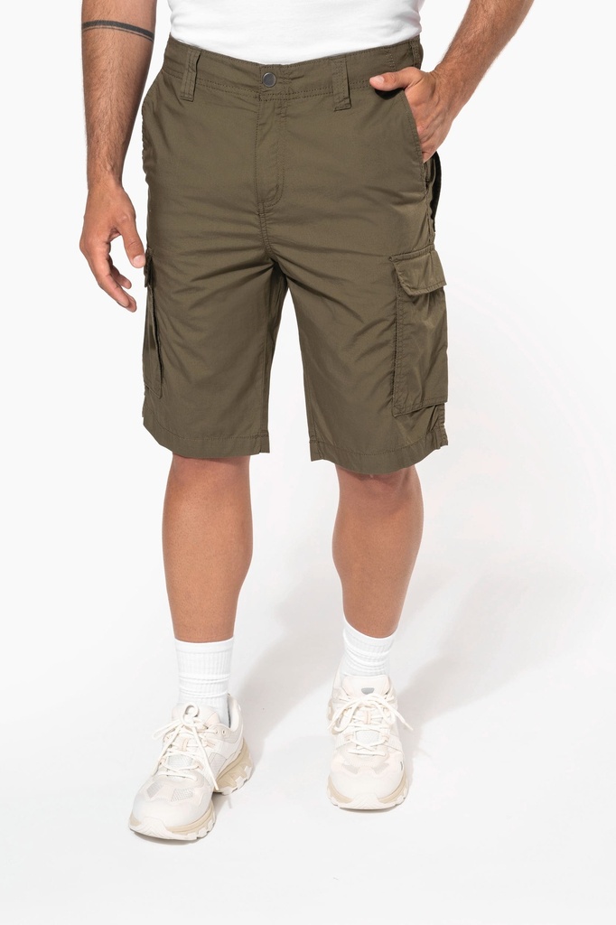 [K755-Beige-38 fr] Bermuda léger multipoches homme (K755) (Beige, 38 fr)