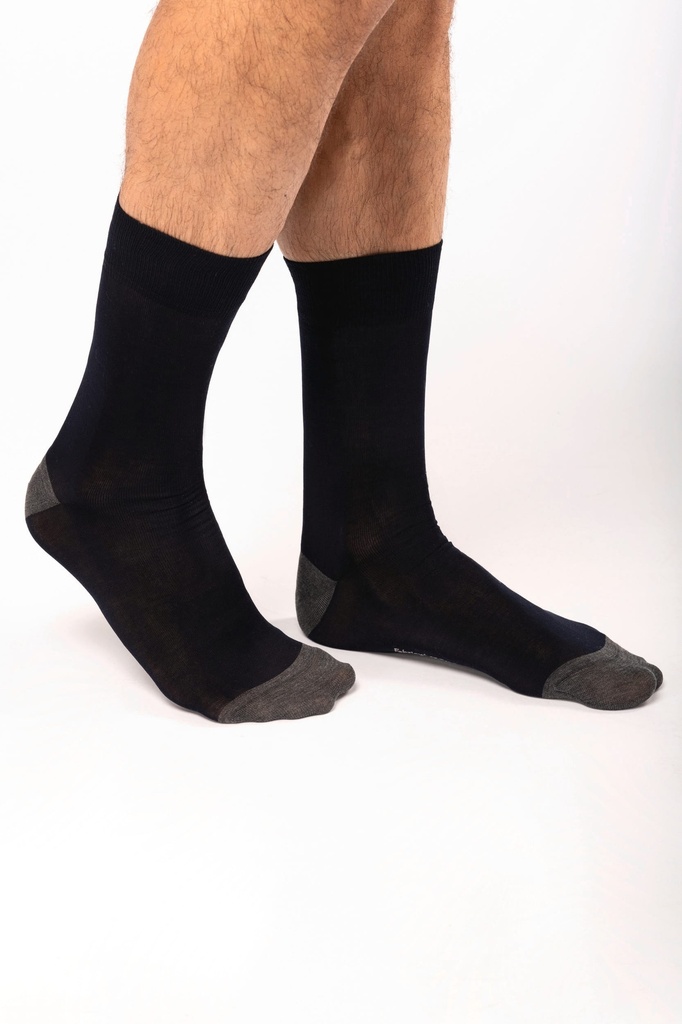 Chaussettes de ville mi-hautes coton mercerisé Origine France Garantie (K817)