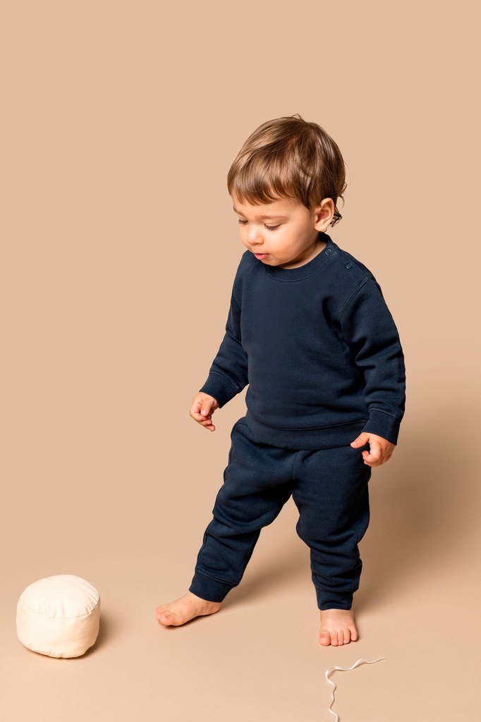 [K836-Black-6m] Pantalon molleton écoresponsable bébé (K836) (Black, 6m)
