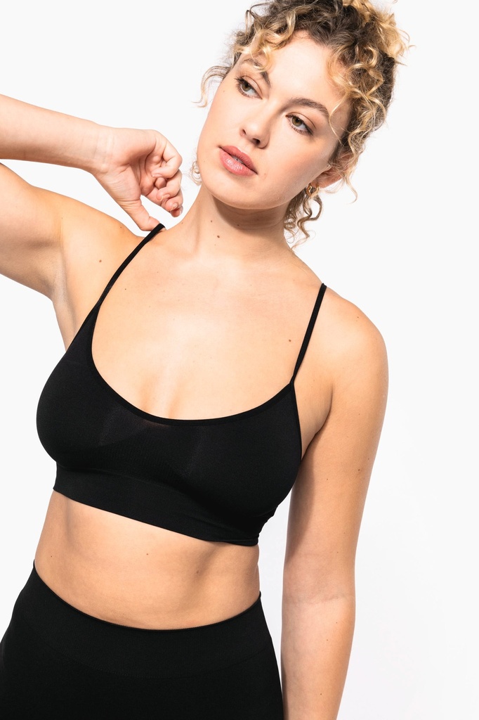 [K870-Black-S/m] Brassière femme sans couture (K870) (Black, S/m)