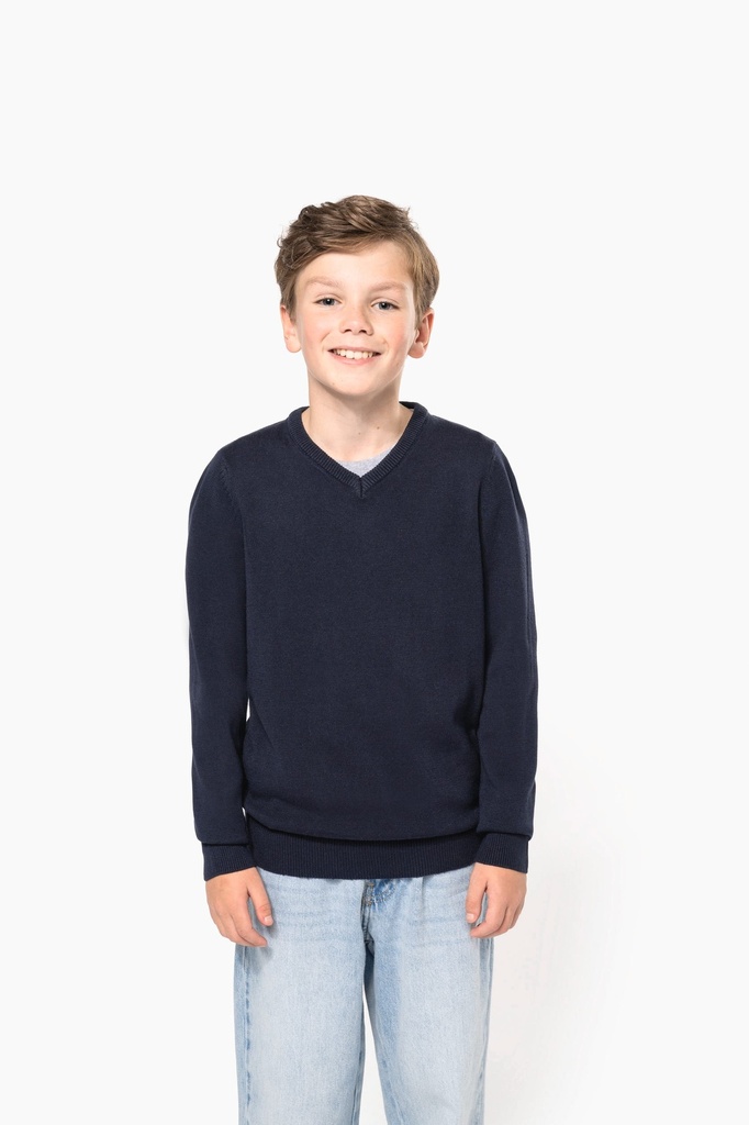 Pull col V enfant (K9109)
