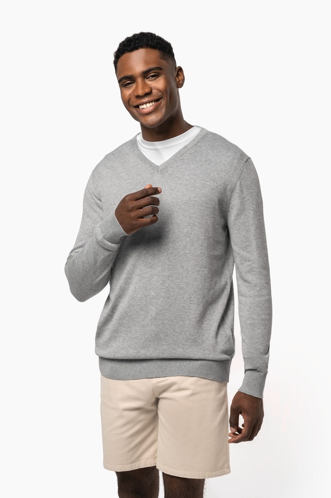 Pull col en V écoresponsable homme (K980)