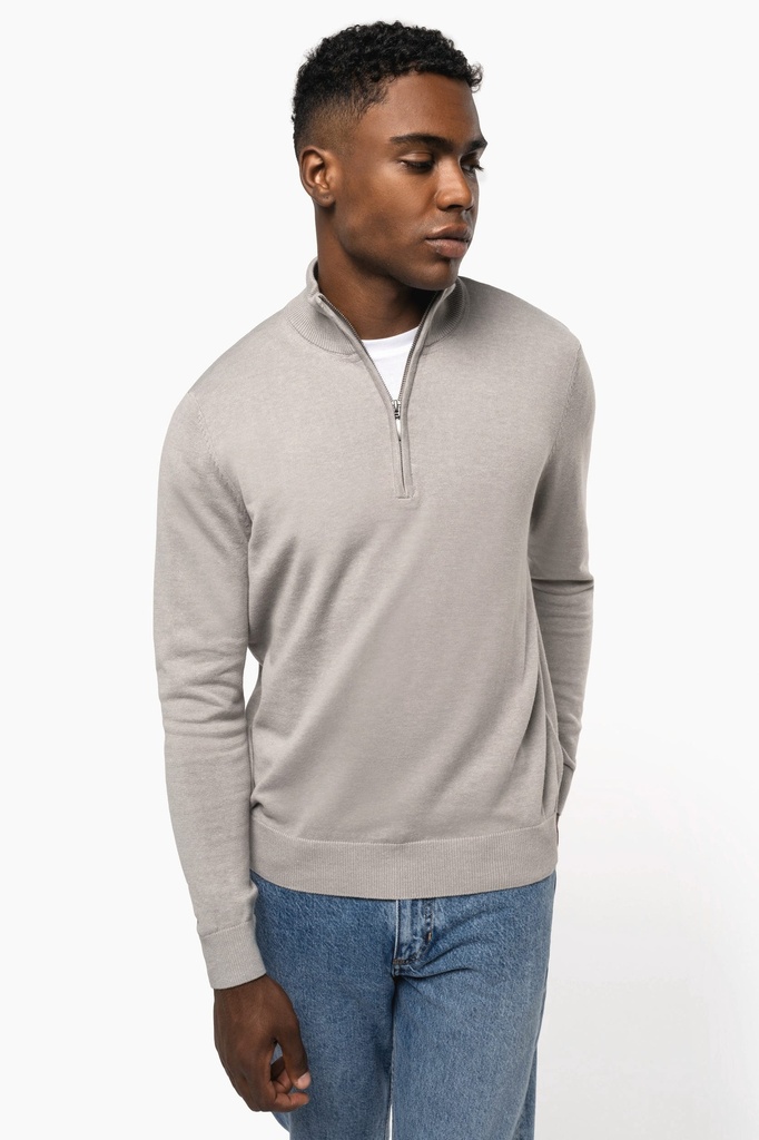 [K970-Black-S] Pull 1/4 zip homme (K970) (Black, S)