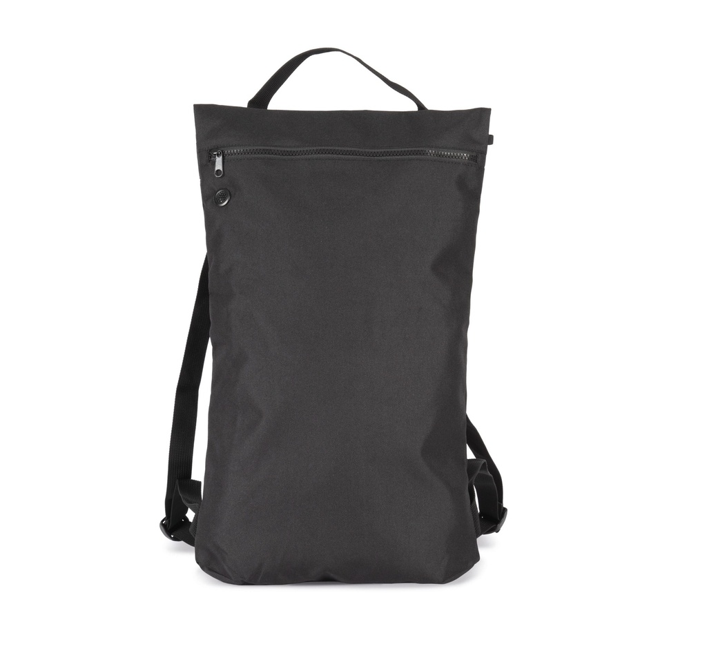 [KI0183-Black-One size] Sac à dos plat recyclé style urbain (KI0183) (Black)