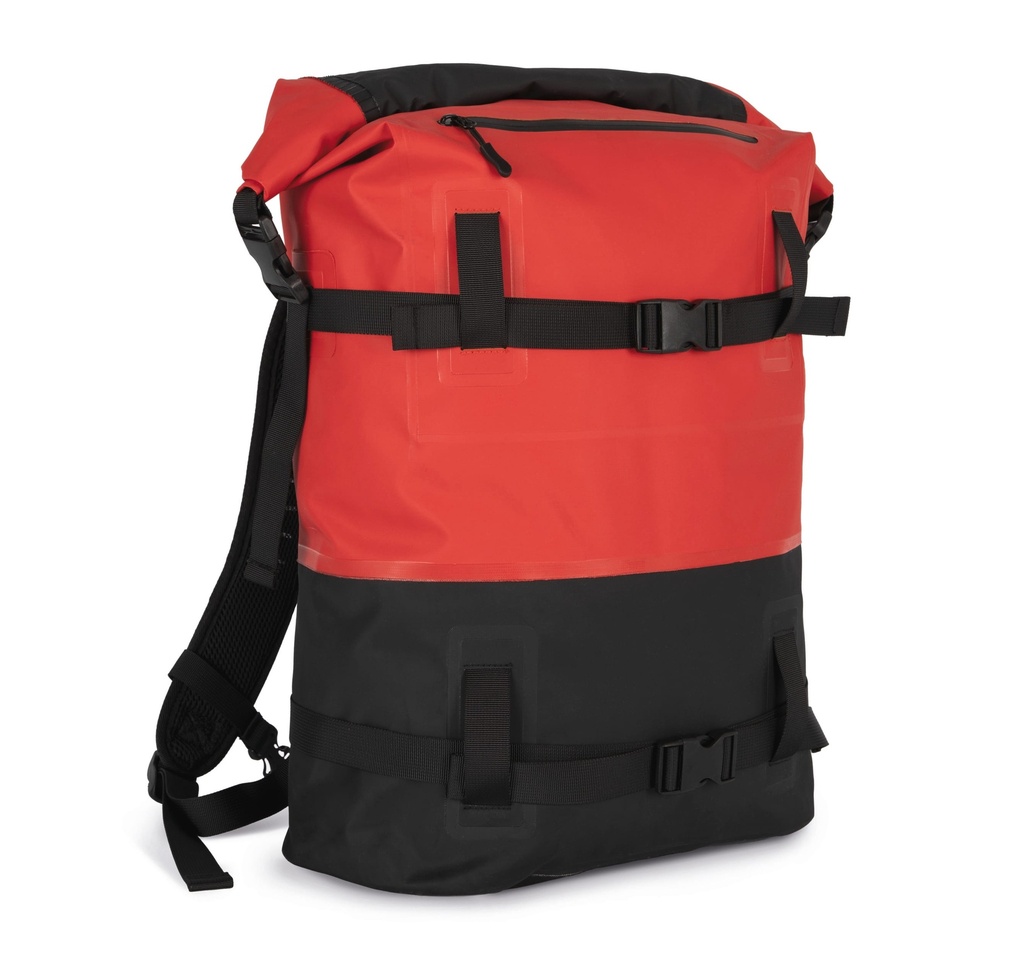 [KI0187-Red / black-One size] Sac à dos imperméable avec sangles de compression (KI0187)