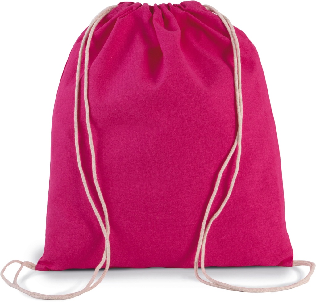 [KI0147-Black-One size] Petit sac à dos en coton bio avec cordelettes (KI0147) (Black)