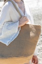 Sac shopping en fils de jute tressée, effet toile tricotée (KI0257)