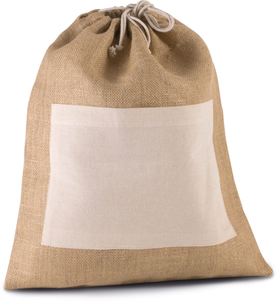 Sac en toile de jute avec cordelettes (KI0239)