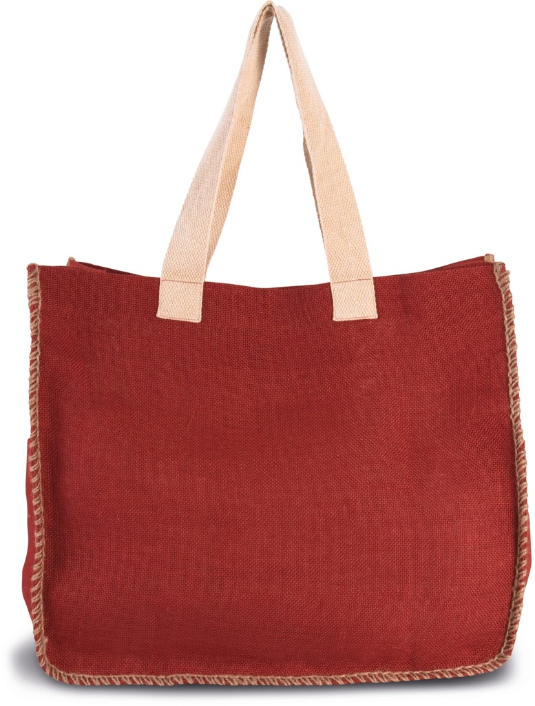 Sac en jute avec coutures contrastées (KI0248)