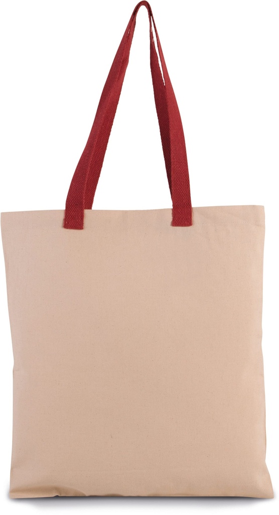 Sac shopping plat en toile avec poignées contrastées (KI0277)