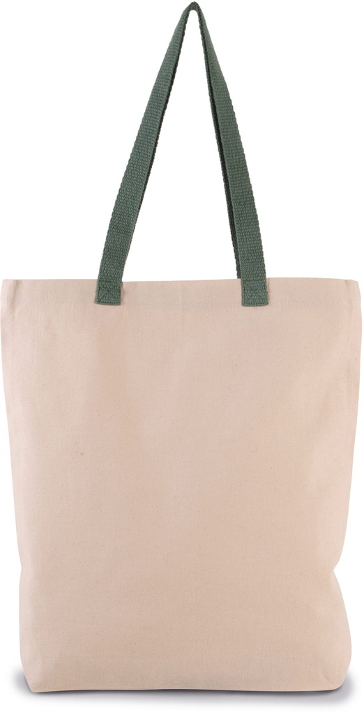 Sac shopping à soufflet avec poignées contrastées (KI0278)