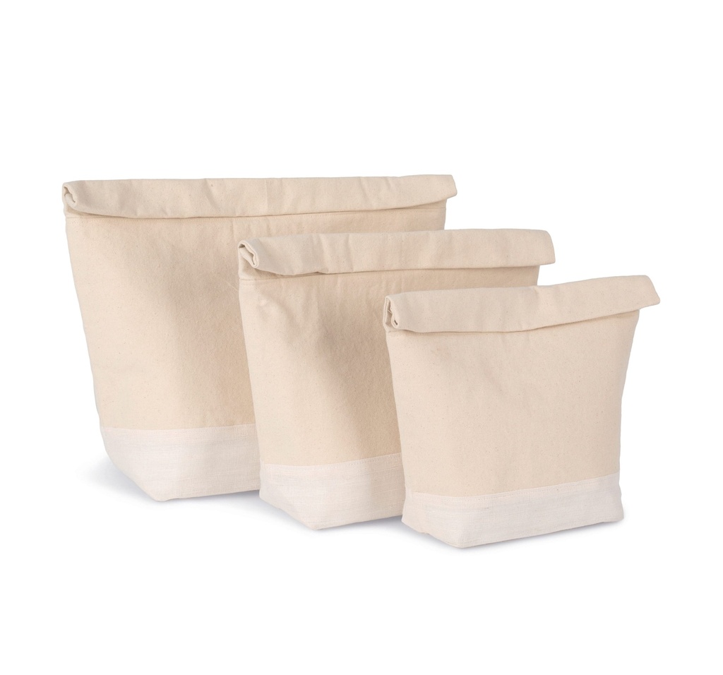 [KI0376-Natural / white-S] Sac isotherme avec fermeture à enroulement (KI0376) (S)